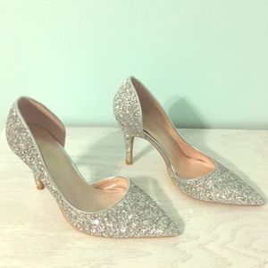 Silver high heels